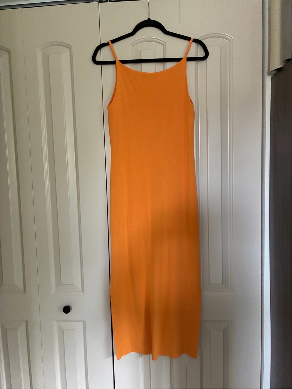 CeCe Vibrant Orange Midi Slip Dress